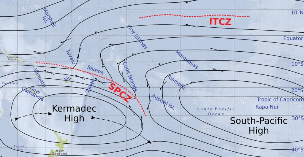 Weather systems in the Pacific