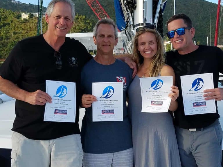 Ed, Charles, Andrea, Ryan Offshore Sailing School graduates