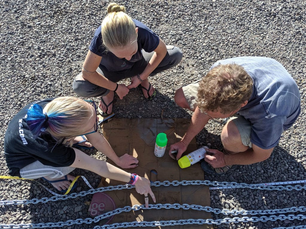 painting the anchor chain