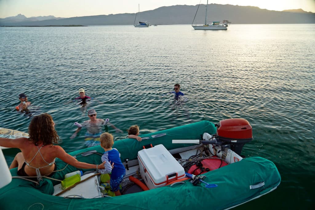 Crew enjoying a floatdowner