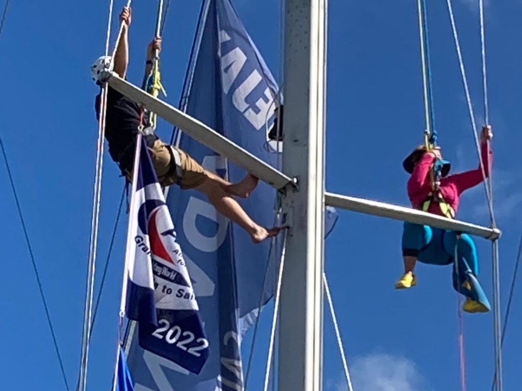 Climbing the mast