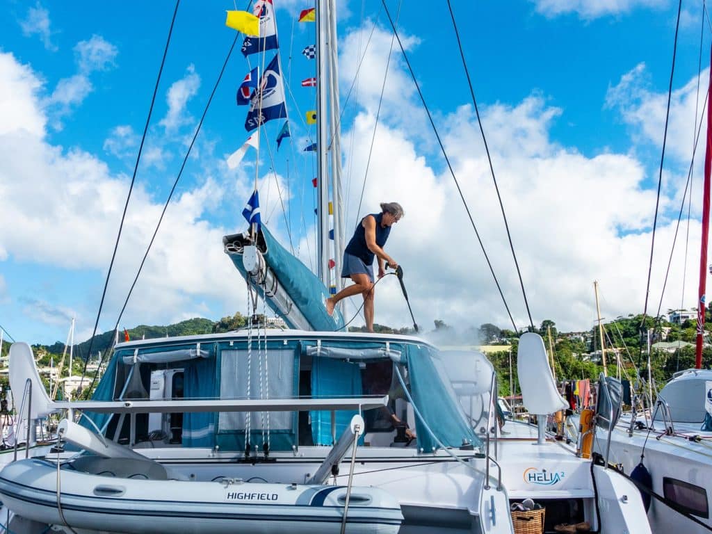 Ginny water pressuring her boat