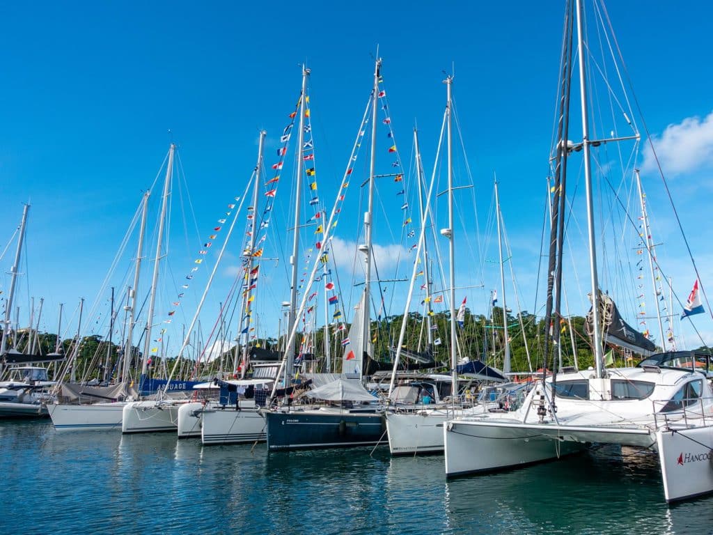 Boats docked in Port Louis Marina