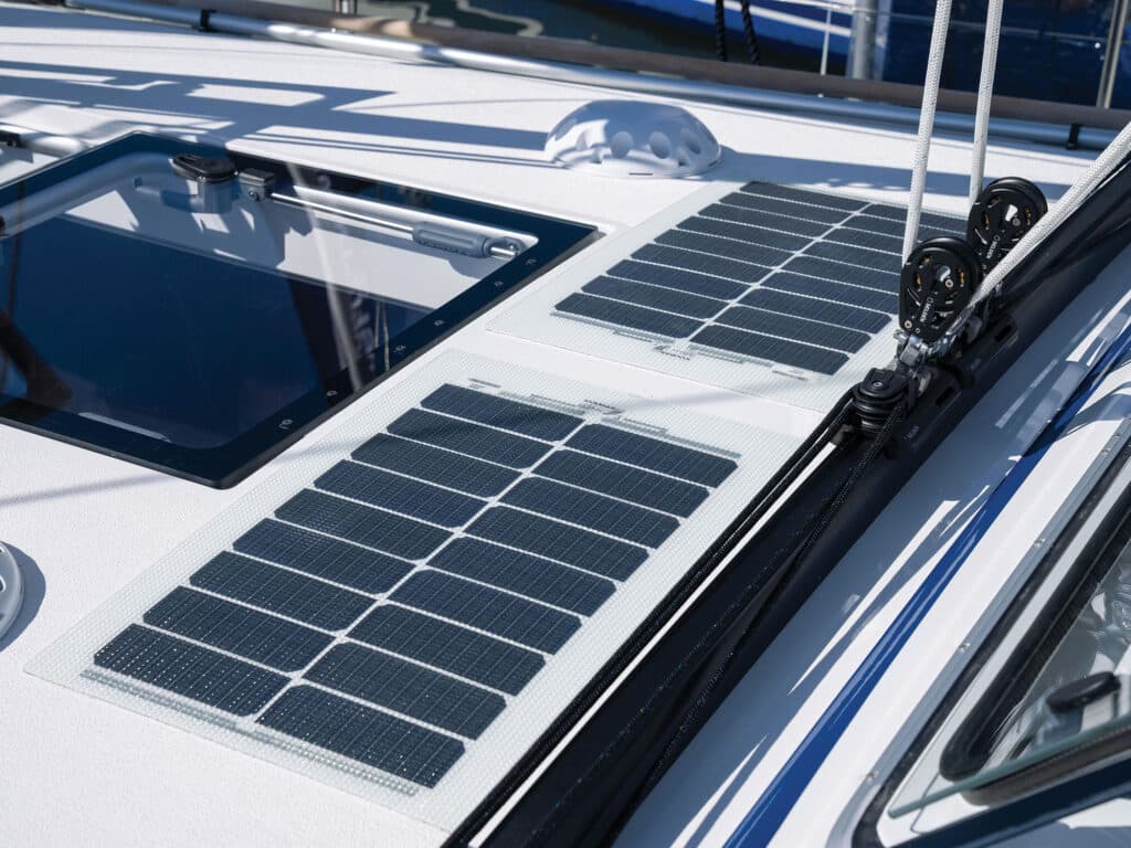 solar panels on a sailboat