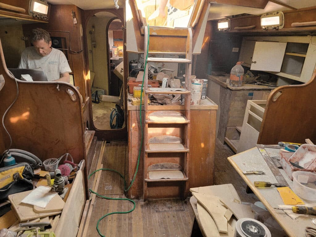 Construction in Totem's main cabin