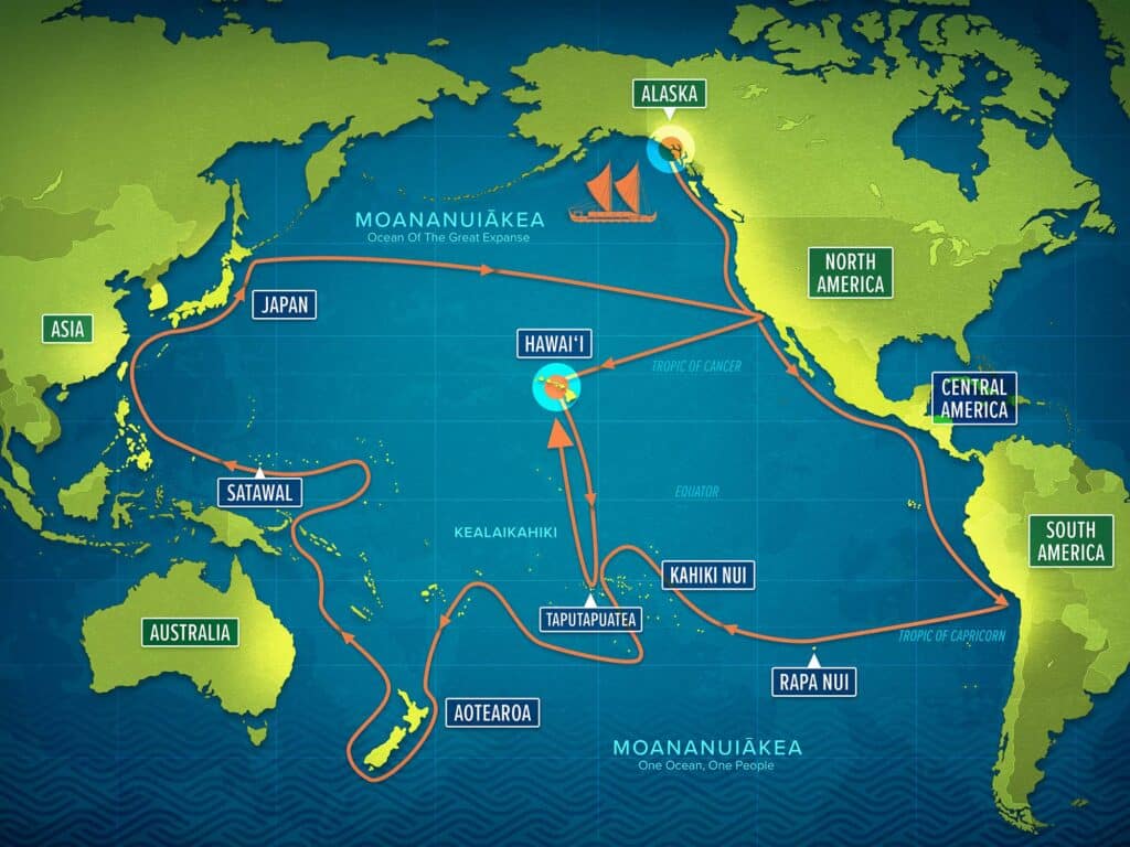 Moananuiākea circumnavigation map