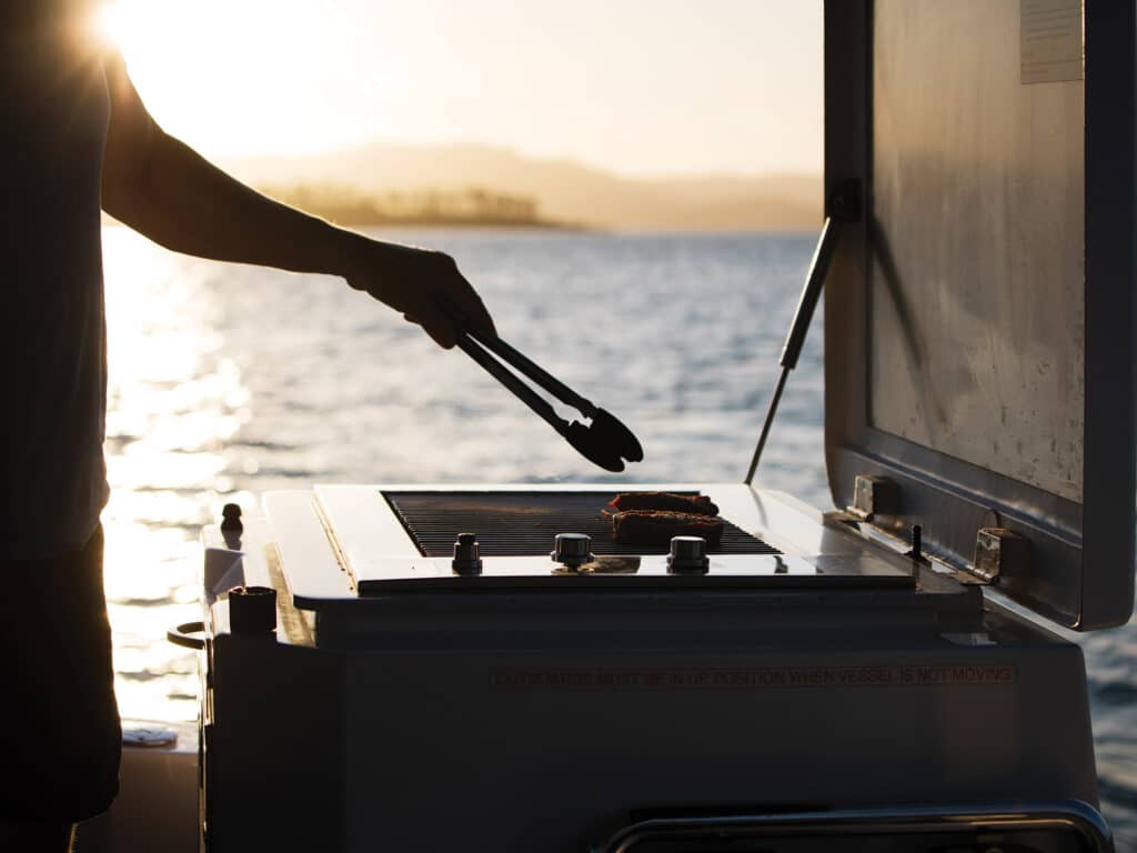 Grilling on a boat
