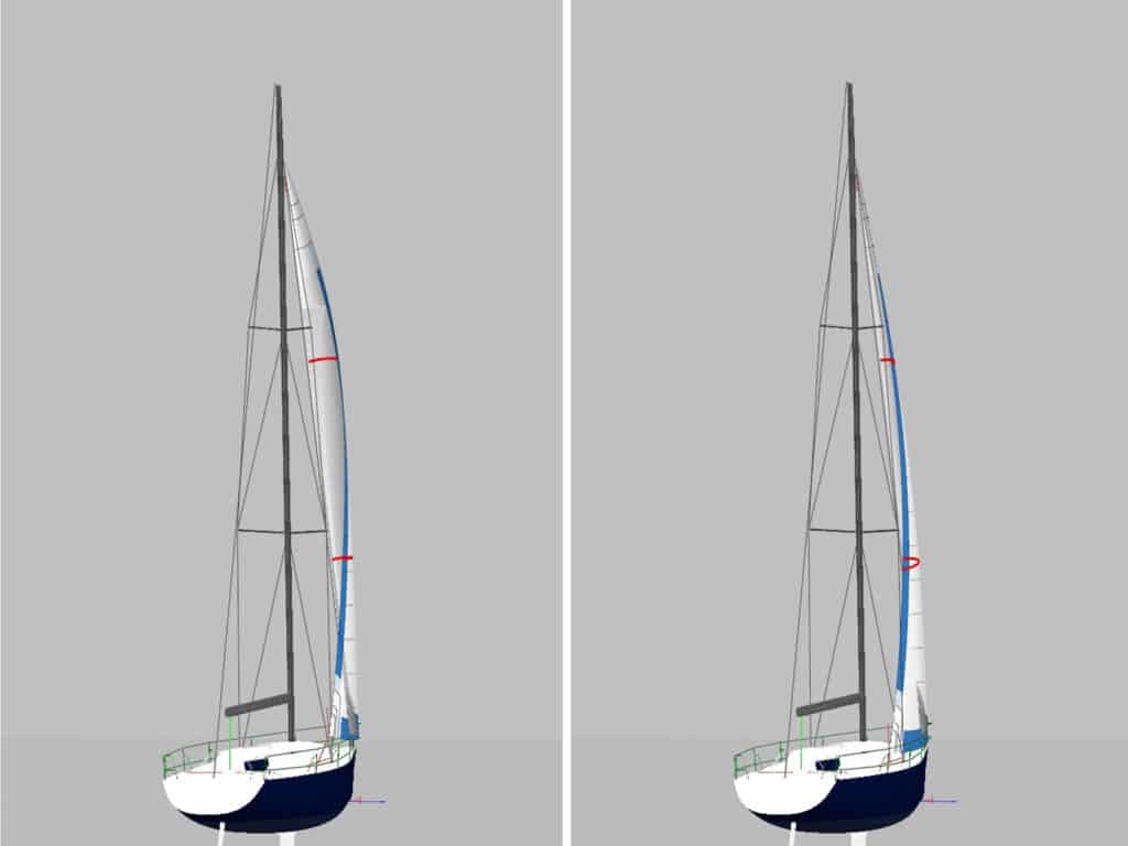 Head sail comparison illustration