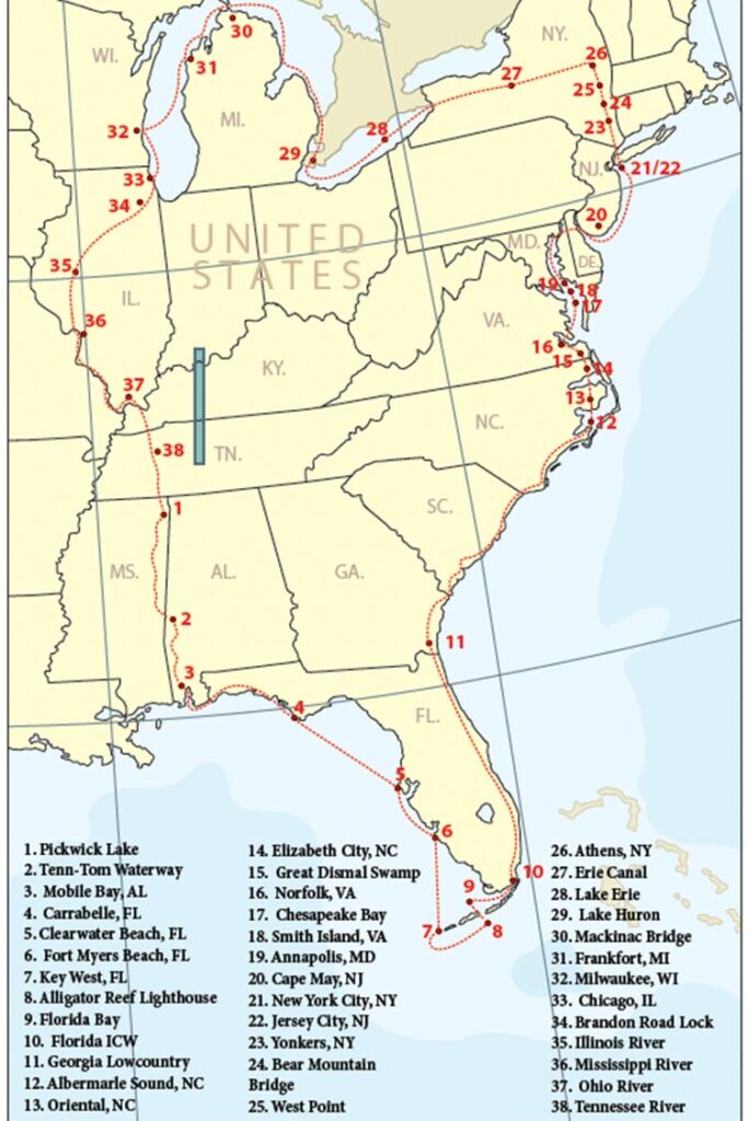 Map of boat route