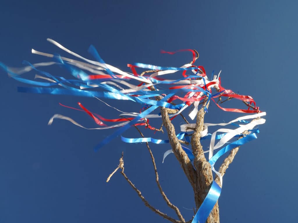 Red, white and blue ribbons