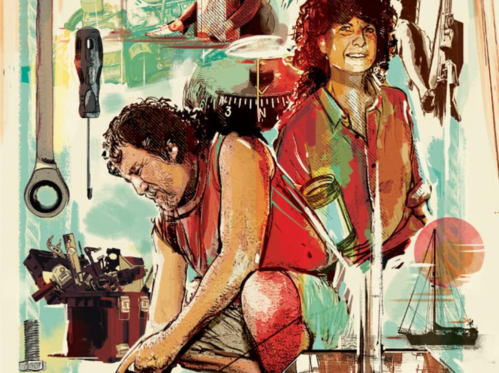 Illustration of Capt'n Fatty and Carolyn Goodlander