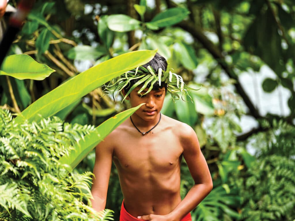 Polynesian boy in Moorea, French Polynesia