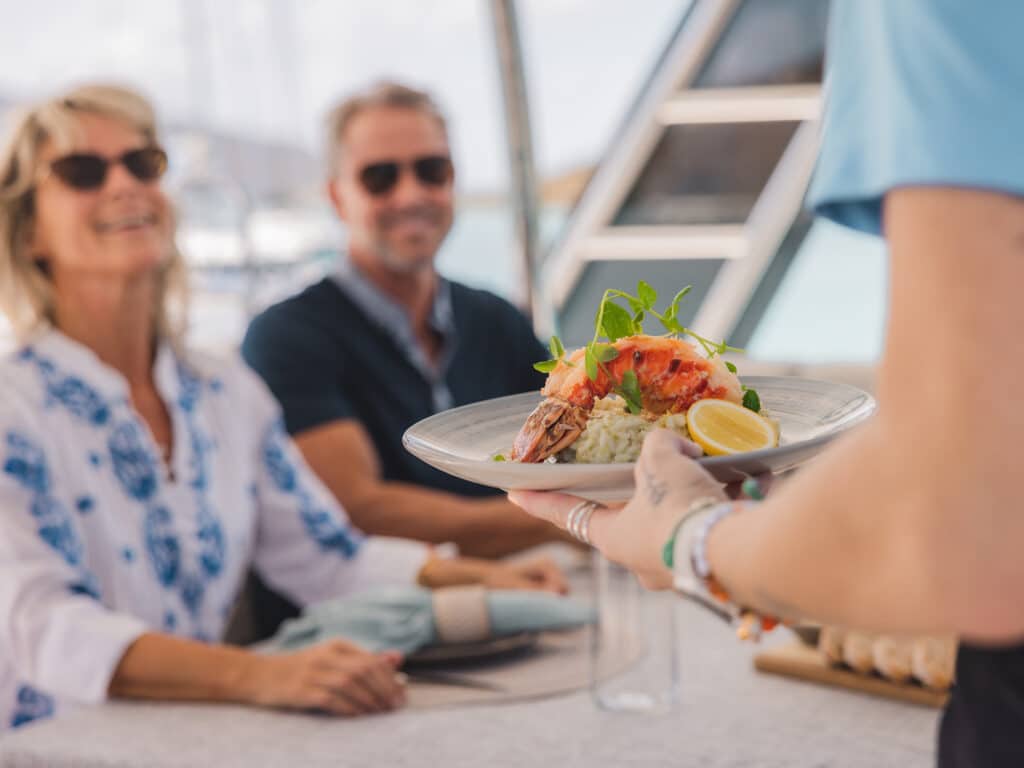 Meal on chartered boat