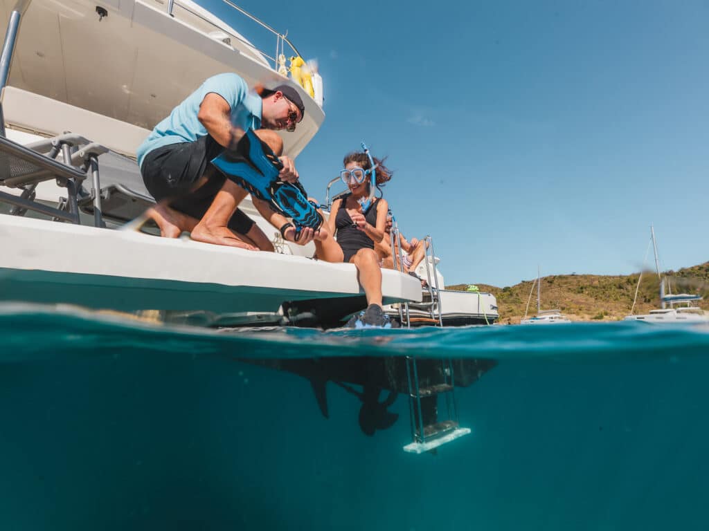 Getting ready to snorkel