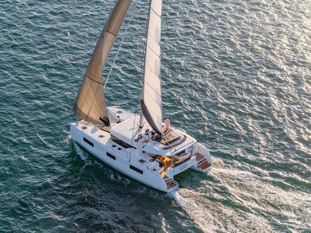 Catamaran on the ocean