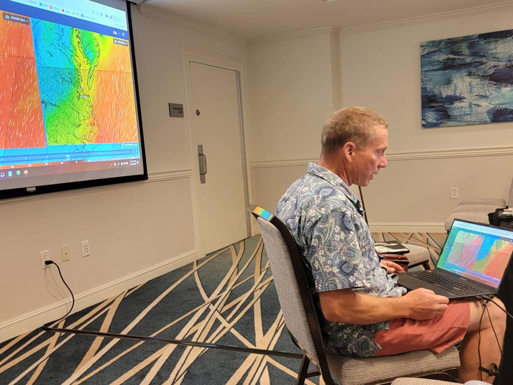 Jamie Gifford leading the Basics of Marine Weather Forecasting seminar