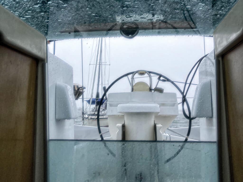 Rain seen from the cockpit