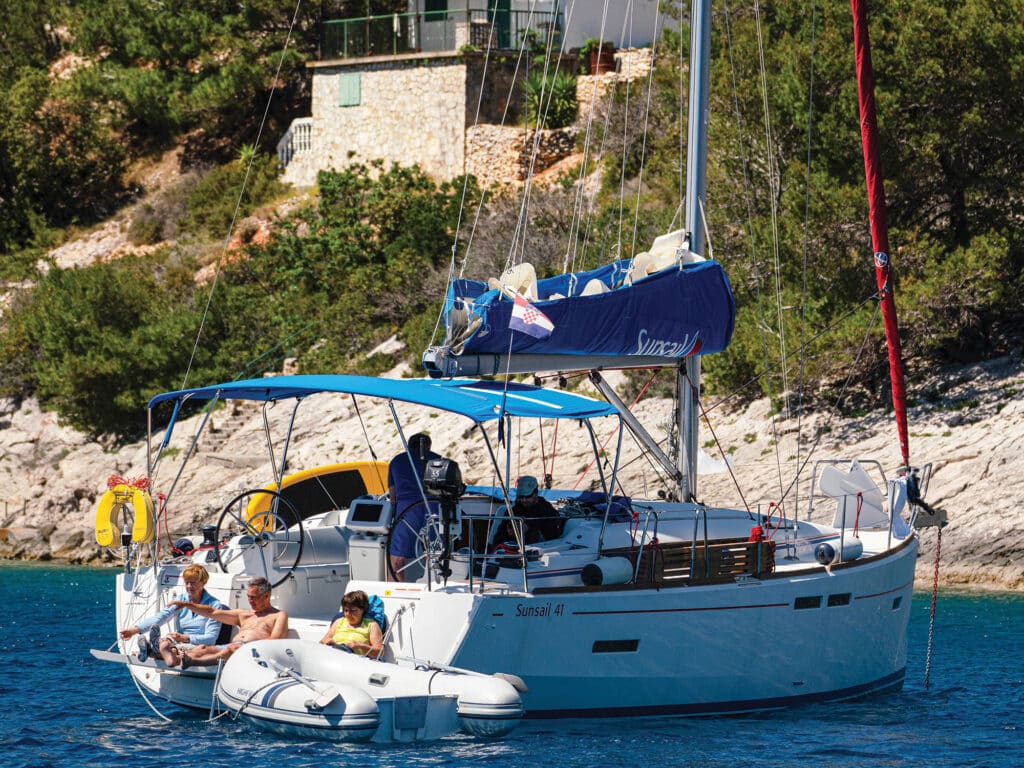 relaxing on a charter boat