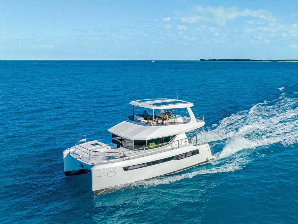 Leopard 40 Power Cat sailing in The Bahamas