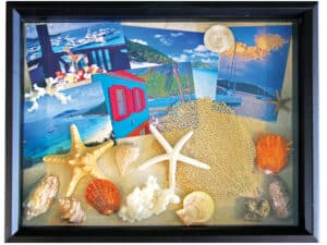 shadow-box frame of memories from the sea