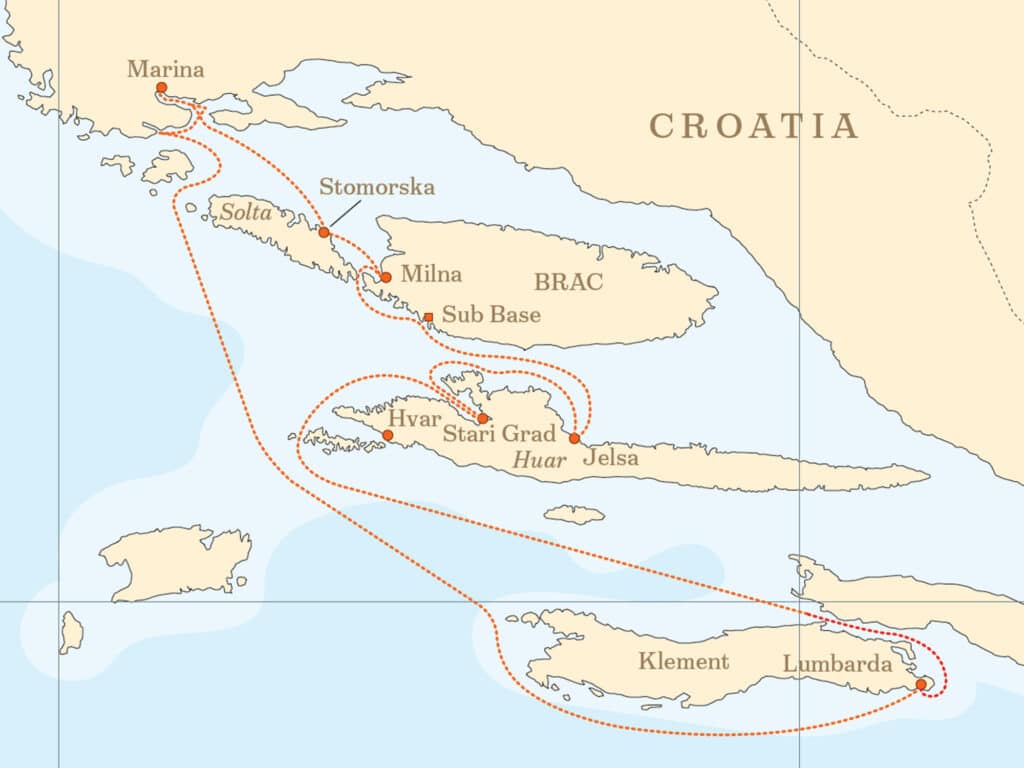 map of Croatia route