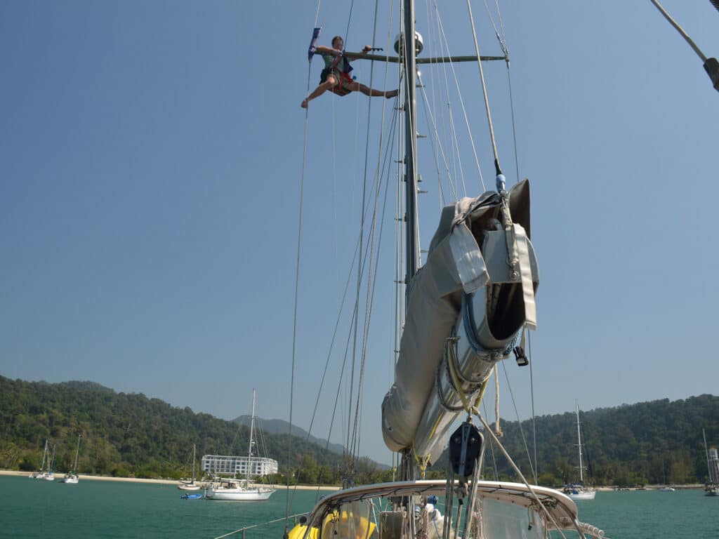 Crossing inspection on a sailboat