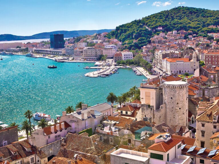 Split bay aerial view, Dalmatia, Croatia