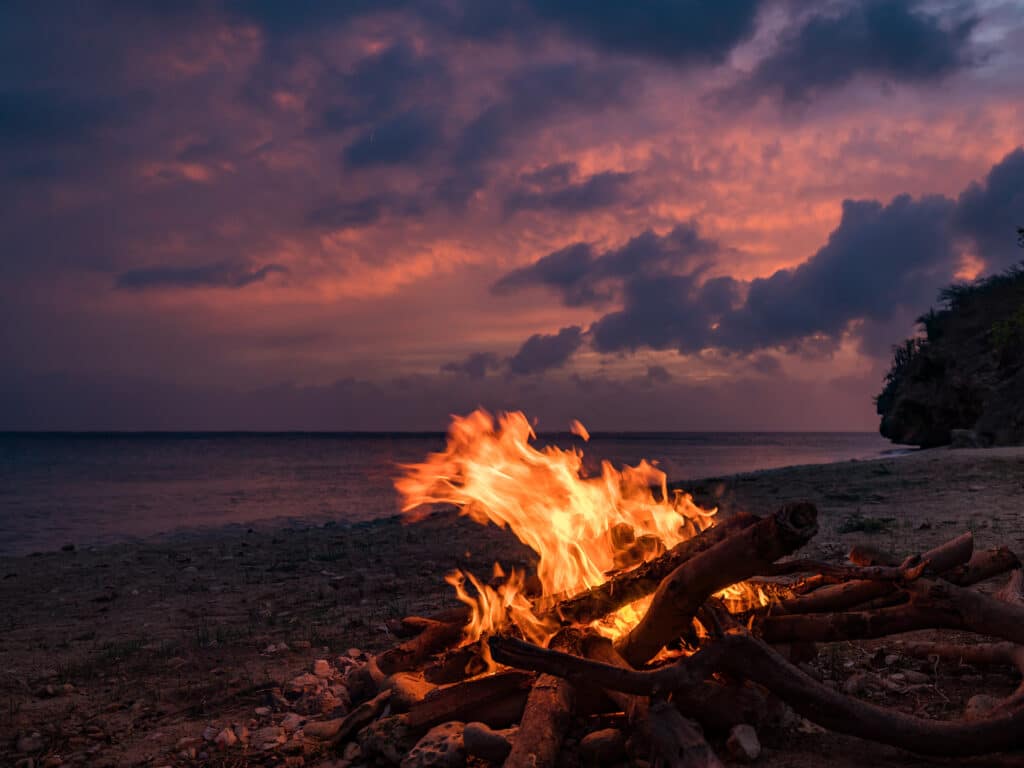 Sunset and beach BBQ on Curacao