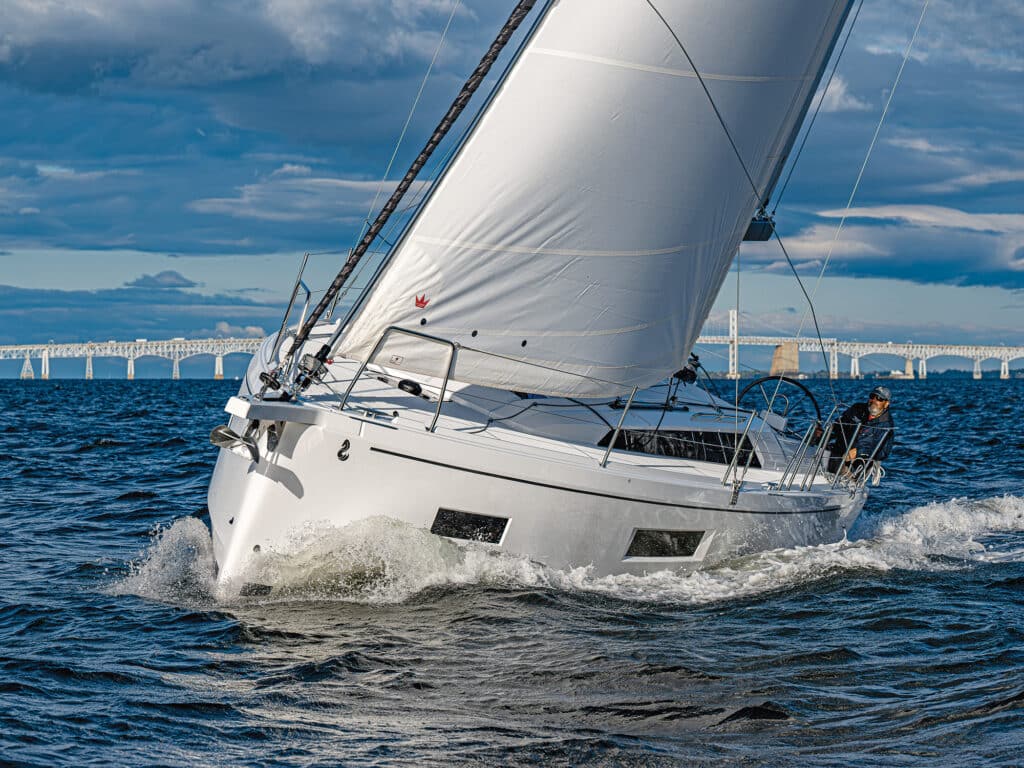 2024 Boat of the Year judges testing the Beneteau Oceanis 37.1