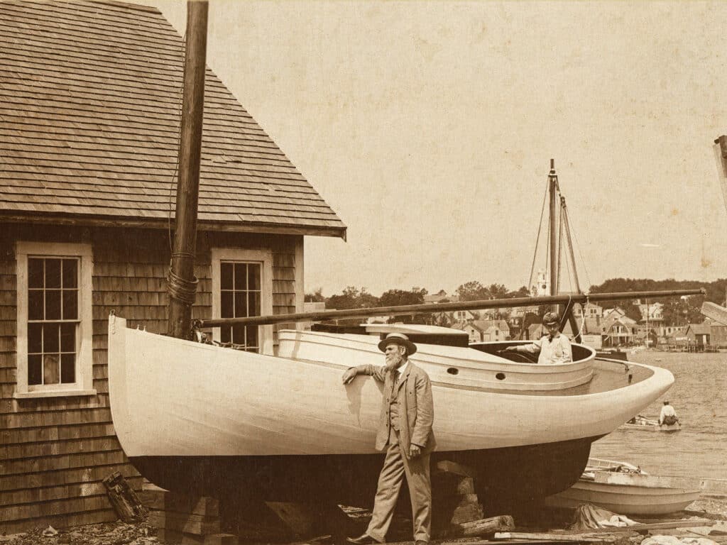 Eldridge with his cat boat