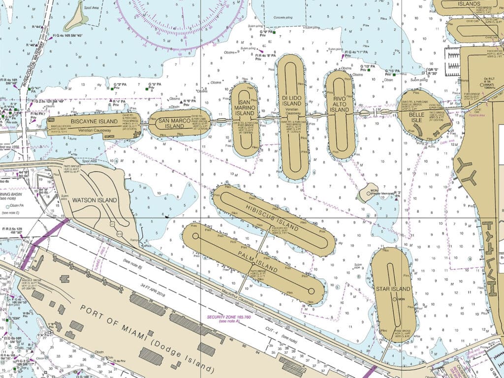 Map of the Biscayne Bay islands