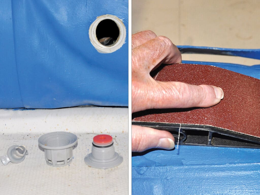 Sanding the inside of the valve hole