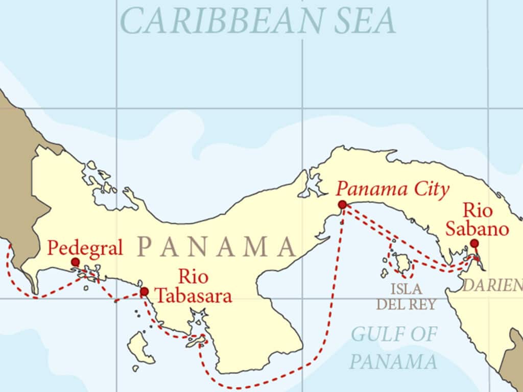 Map of Panama route