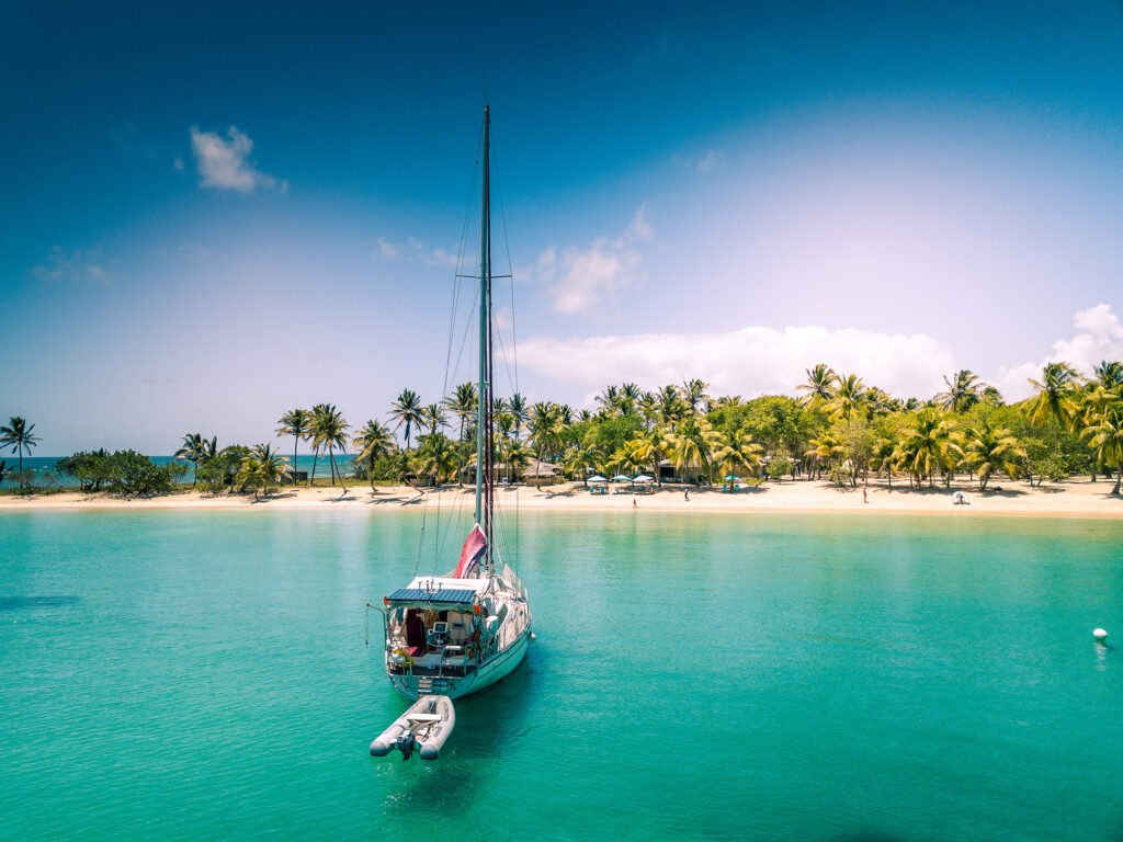 Sailboat in the carribean