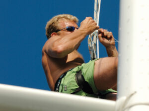 The author on the mast