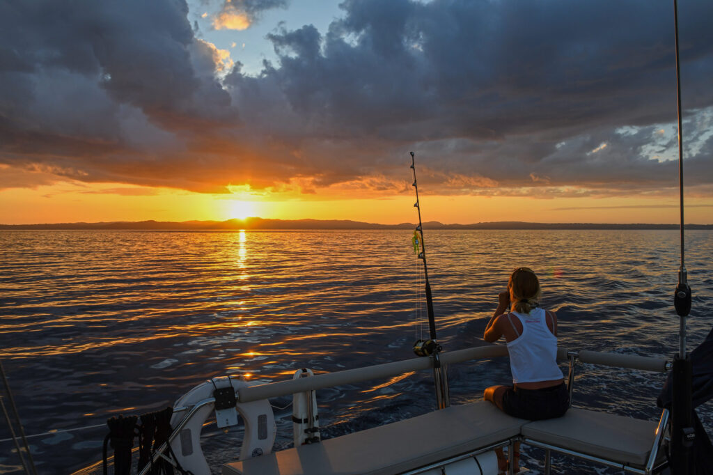 Sunset aboard Mexican Wave off Panama