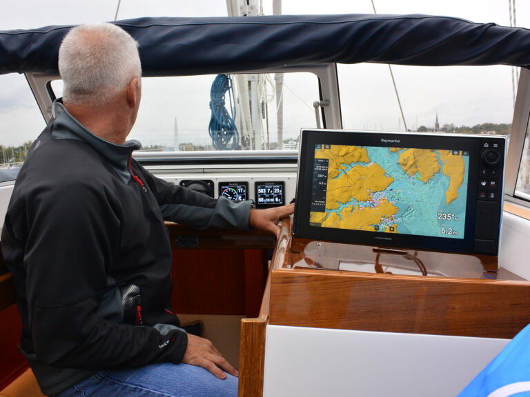 large multifunction display on a sailboat