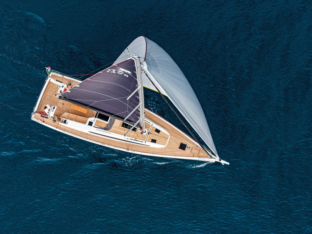 Drone shot of the Italia Yachts 14.98