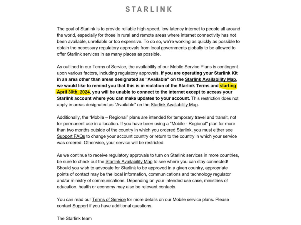 Starlink email