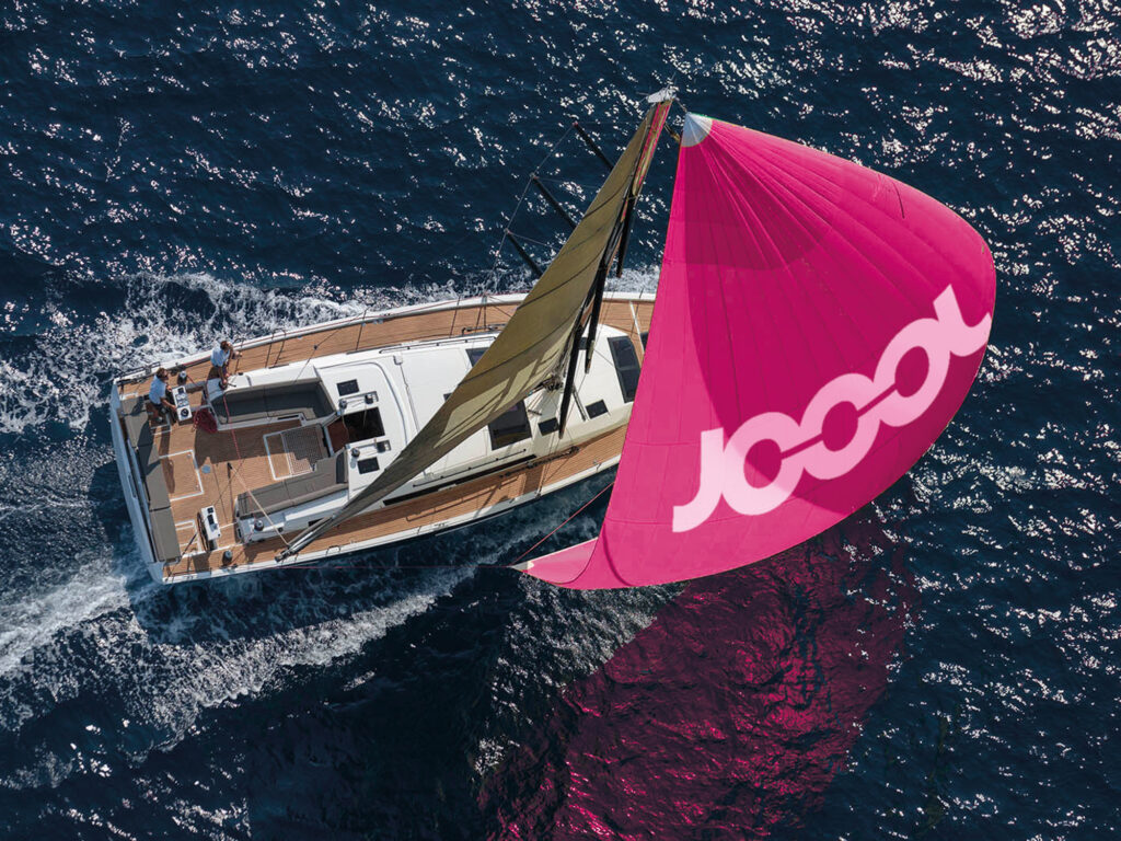 Sail with Joool logo on it