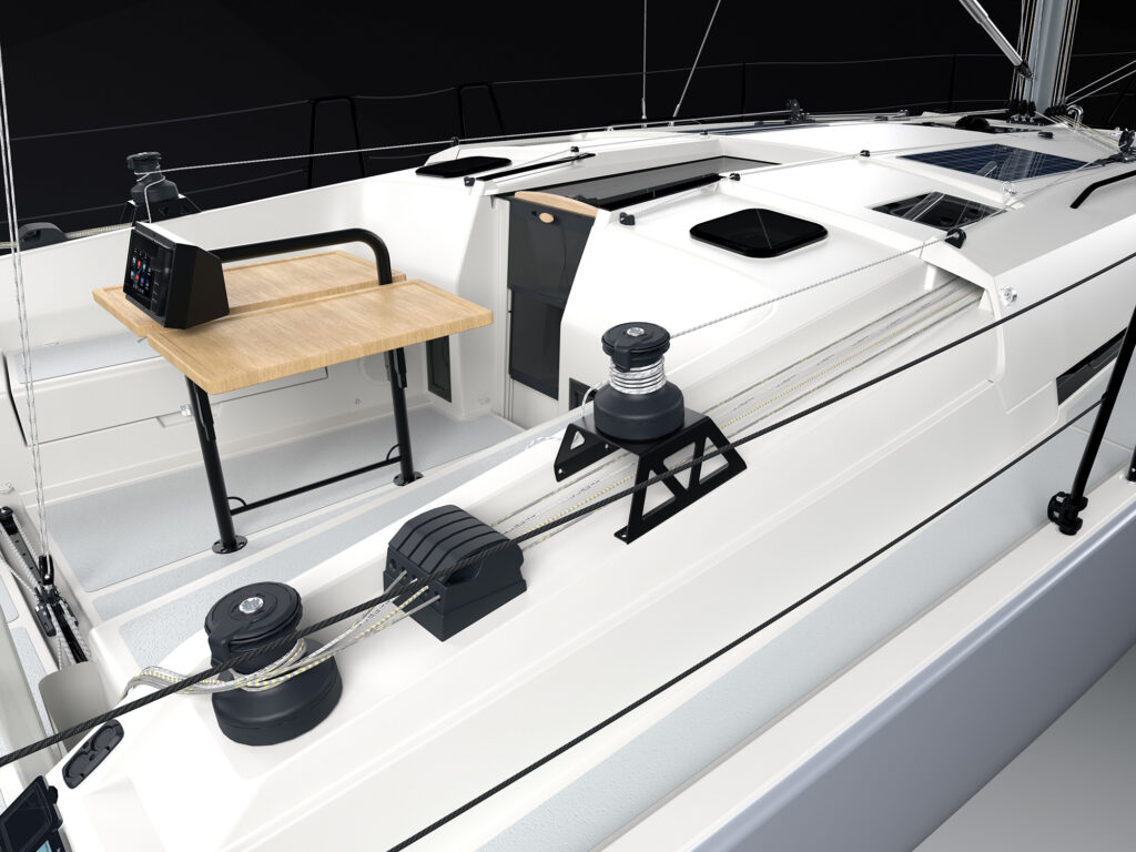 rendering of the Hanse 360 ST mainsheet traveler