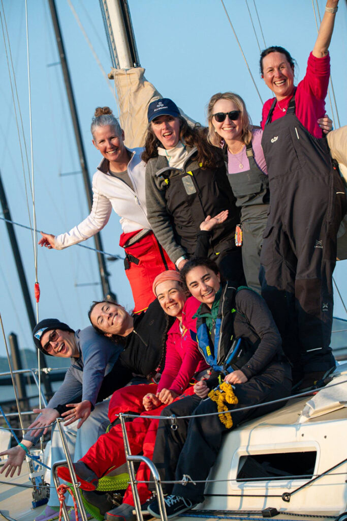 Allegiant Crew on deck after finishing the Newport-Annapolis Race