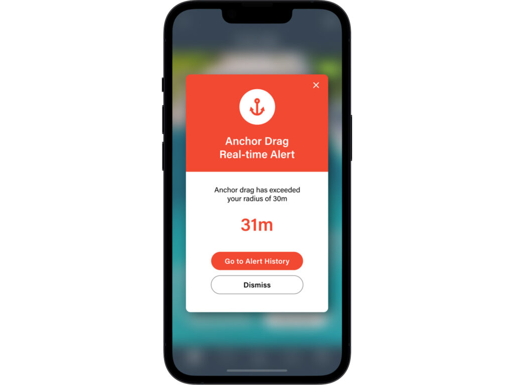 Phone alert from PredictWind app