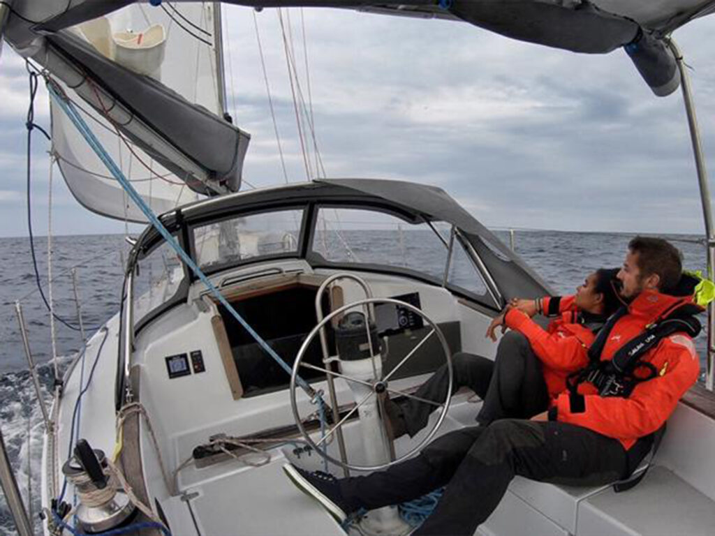 Dan Deckert and Kika Mevs sailing