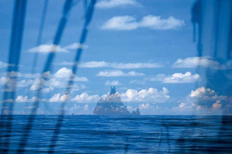 Back ashore, the author turned to his computer to meld images and create a vision of the island he’d hoped to find in his Pacific wanderings.