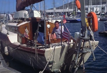 As sailors we learn to live simply yet well. A sail well stitched, a bag of
rice, and a good spear gun saw me through the oceans of the world. As sailors we learn to live simply yet well. A sail well stitched, a bag of rice, and a good spear gun saw me through the oceans of the world.