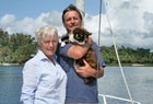 Alvah Simon and Family 140 Alvah Simon and his wife Diana along with their crew Halifax the cat.