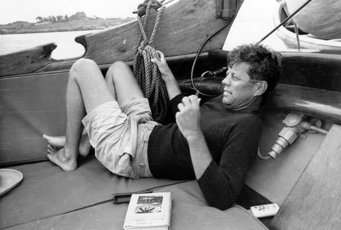 John F. Kennedy, sailing in the 1950s, in a photograph taken by a friend, Michael Butler, who had not authorized its distribution before now.