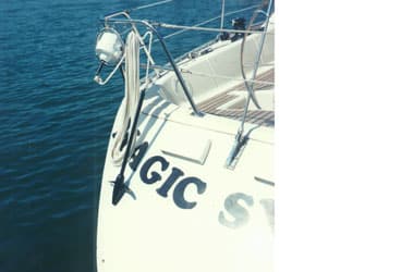 Ampair towed water generators on stern