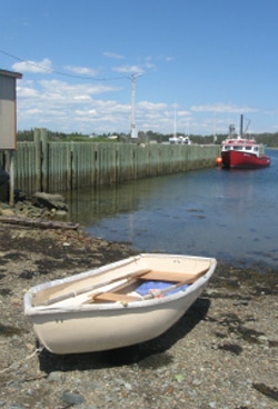 Zartman- dinghy in Nova Scotia The dinghy beached in Marie-Joseph, Nova Scotia.
